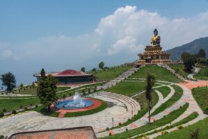The massive Buddha statue at Buddha Park, Ravangla, South Sikkim