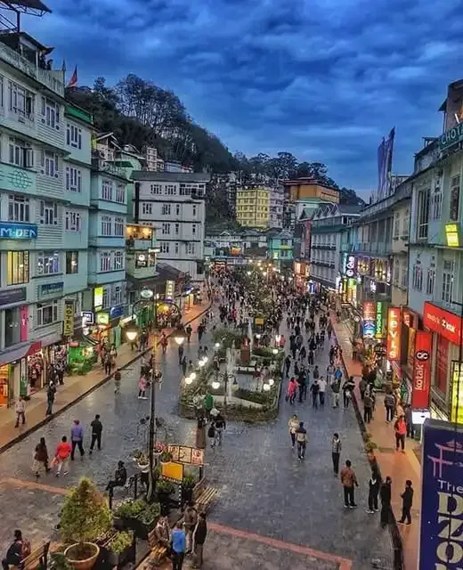 Evening view of MG Marg Gangtok tourism hub